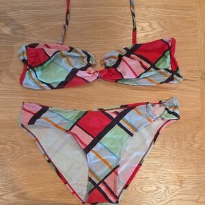 Colorful Plaid Bikini Set